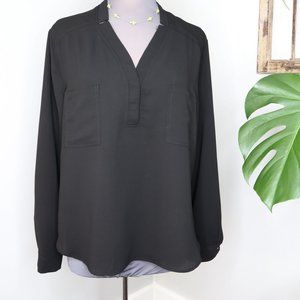 NINE WEST Woman's BLACK Pullover Blouse SIZE XL